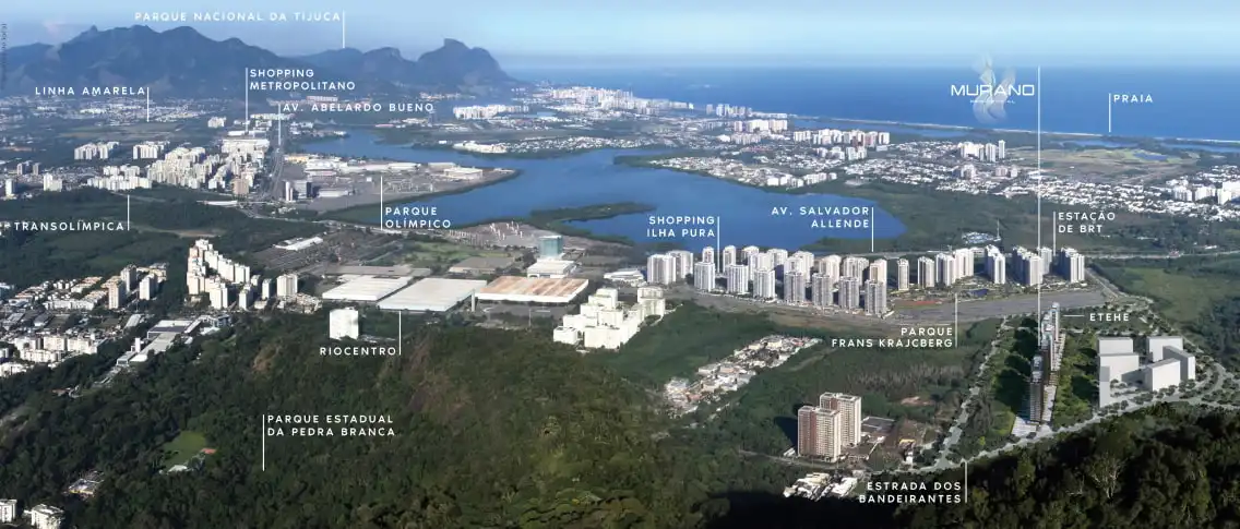 Imagem da região do empreendimento indicandos os comércios pertos.