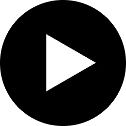 Imagem de um botão arrendondado preto com um ícone de player branco.